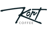 Kort Coffee logo with stylized text on a white background